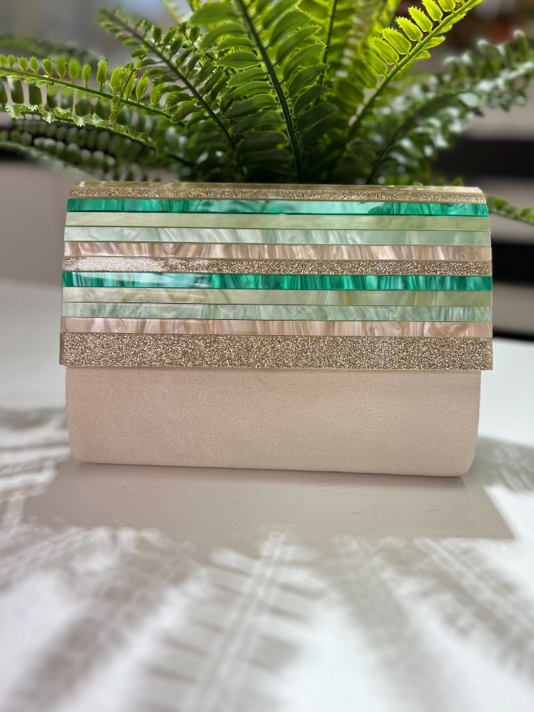 Clutch Bicolor Beige 