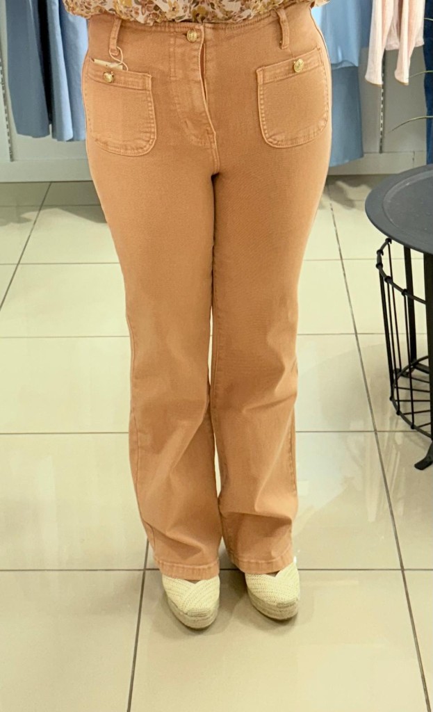 Pantalón Vaquero Wide Leg Melocotón 